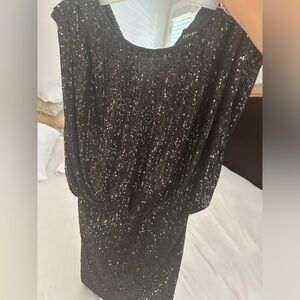 black sequin DO+BE mini cocktail dress
